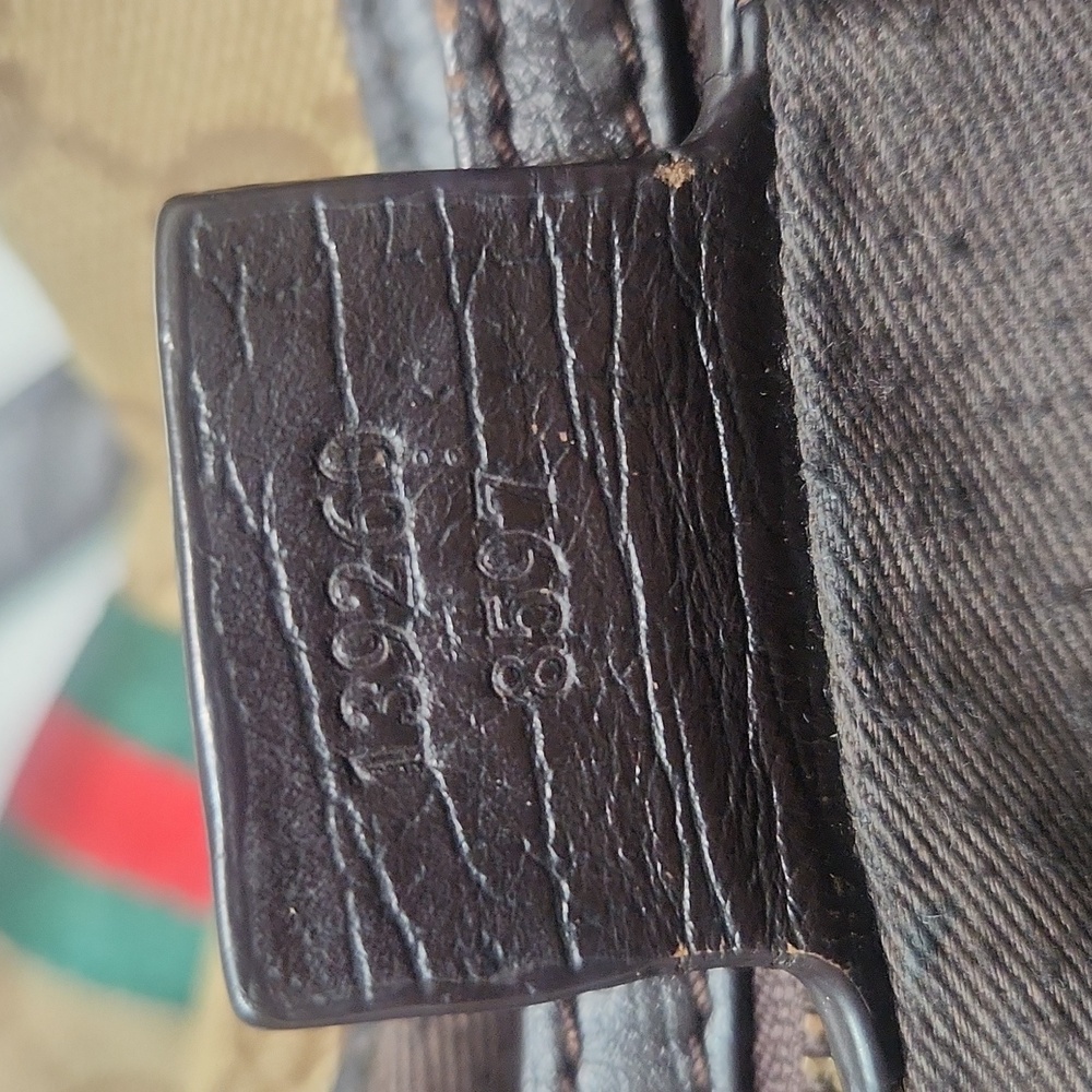 GUCCI Jolicoeur Tote From The Sherry Line With GG Signature Web Stripe Brown/Tan - Picture 11 of 16